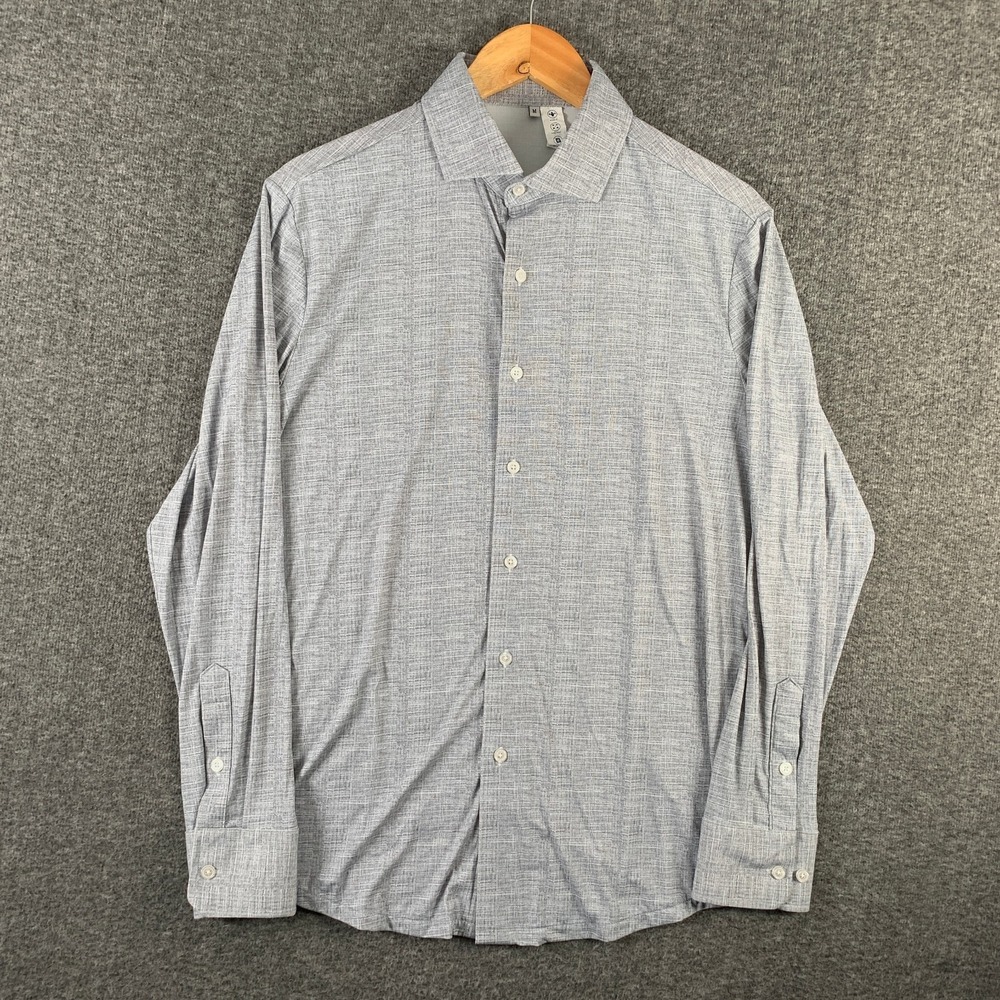 State & Liberty Sport Shirt Men Medium Gray Performance Stretch Wicking Athletic